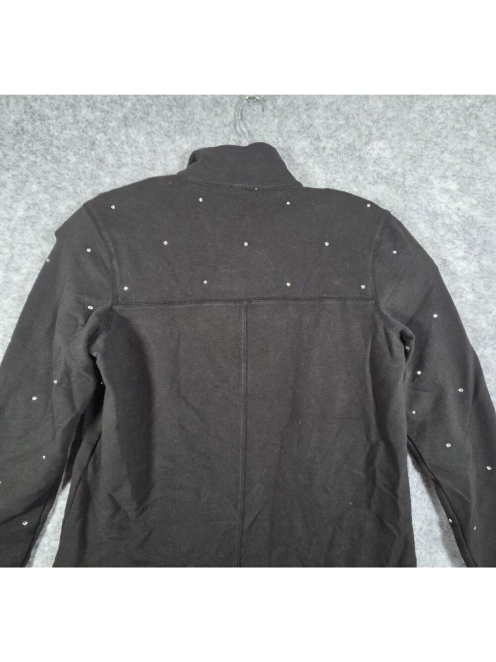 Quacker Factory Rhinestone Zip Up Jacket Black Size M - Picture 7 of 9